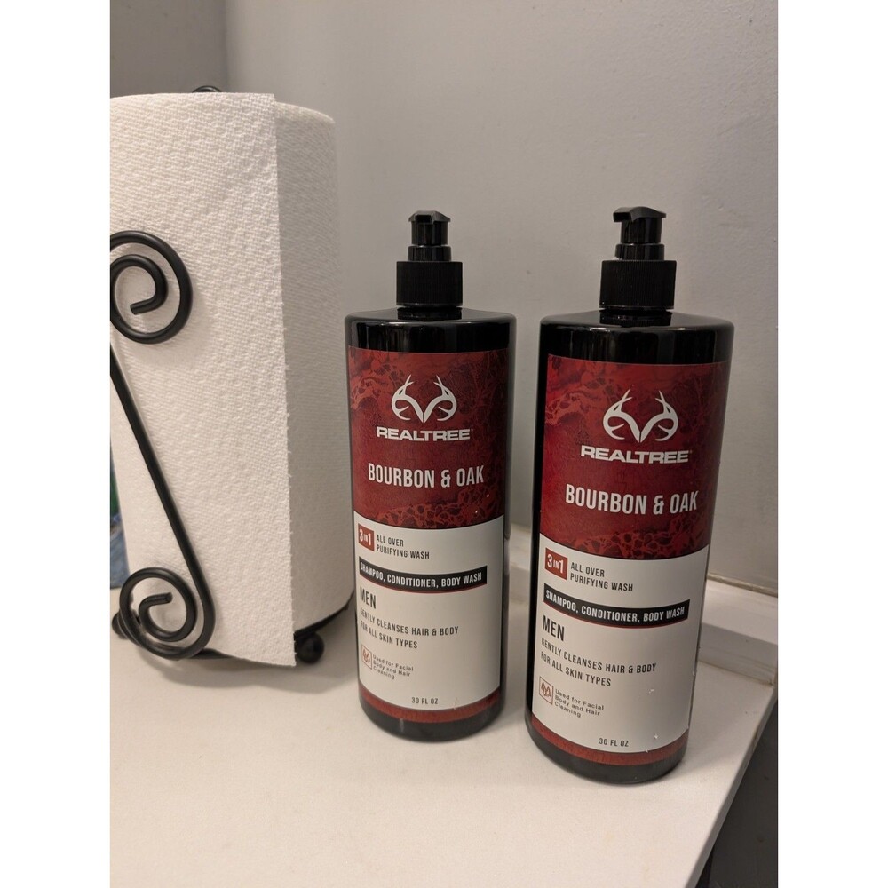 Body Wash Realtree Bourbon & Oak 3in1 All Over Purifying All Skin Types 2pk 30oz